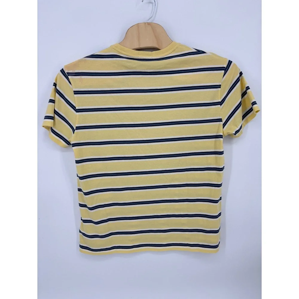 Polo Ralph Lauren Mens Yellow Navy Striped Pony Logo T-Shirt Large Classic Fit